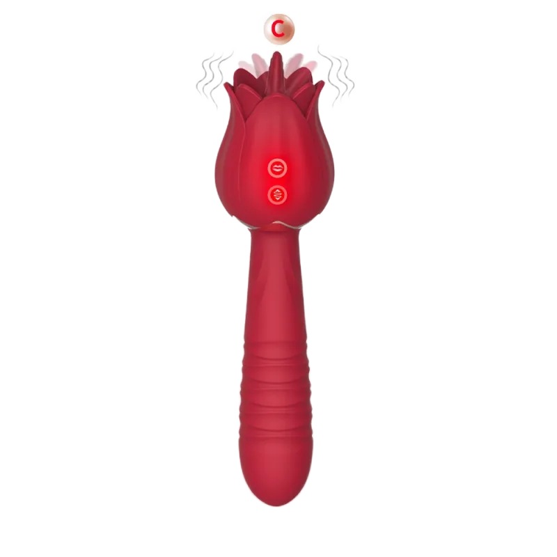 Rose Licking Massager Silicone Tongue Vibration Toy