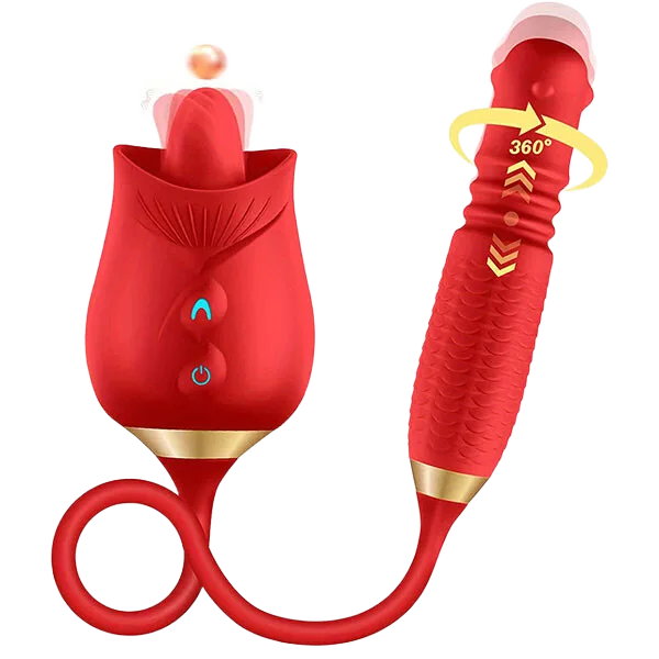 Rose Licking Tongue With Rotating Egg 3-in-1 Ultimate Pleasure
