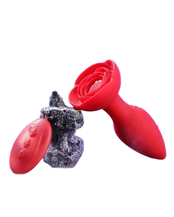 Rose Remote Anal Plug 10 Vibration Modes Silicone Soft
