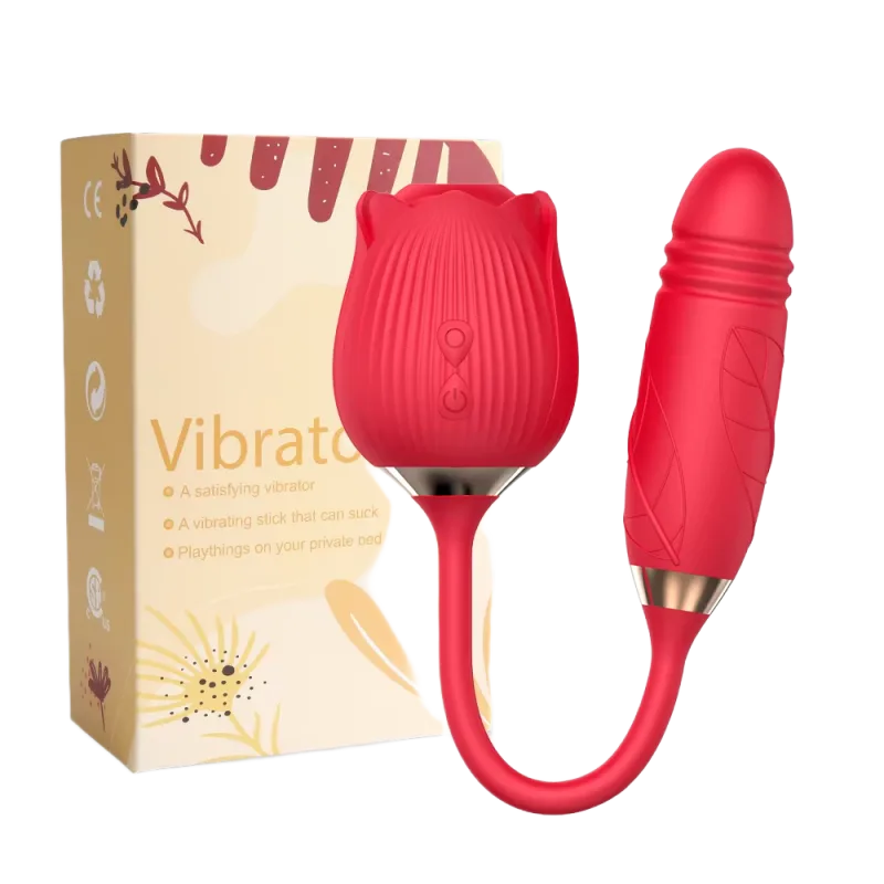 Rose-Shaped 10 Mode USB Silicone Vibrating Egg Waterproof