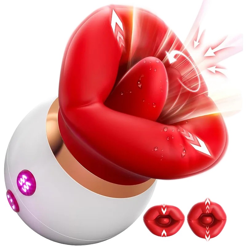 Rose Shaped Tongue Lick Sucking Vibrator