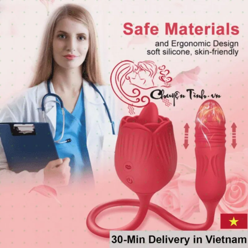 Rose Tongue Licking Vibrator G-Spot Clitoral Stimulator