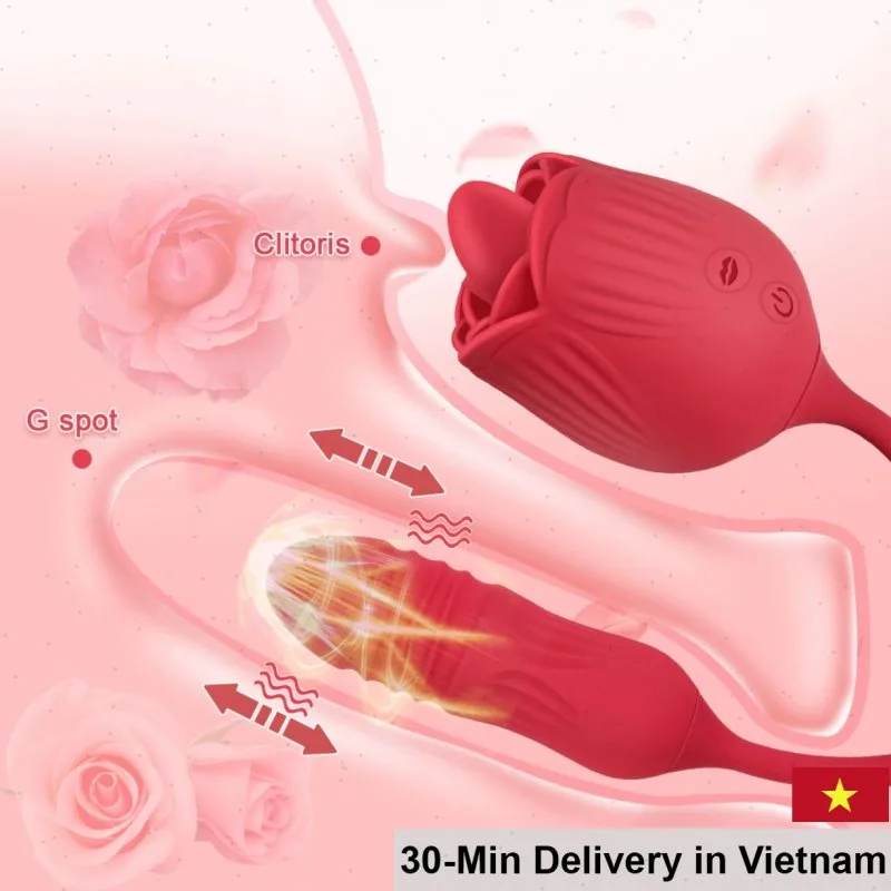 Rose Tongue Vibrator Powerful Thrusting Clitoral Stimulator