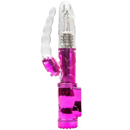 Rotating Vibrating Anal Stimulator with Clitoral Branch