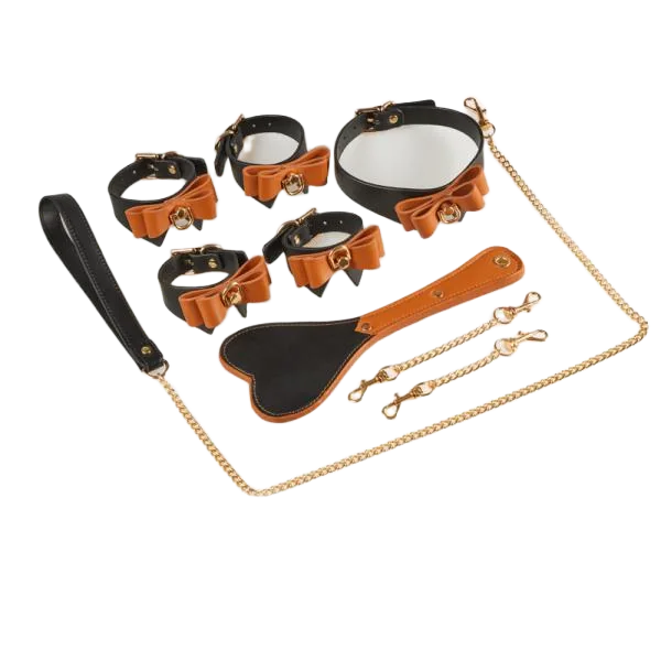 Runyu BDSM 8-piece leather bondage set soft durable restraint kit