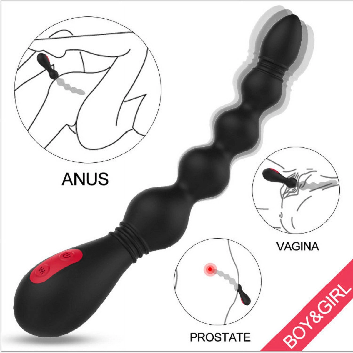 S-Hande Vins 9-Speed Anal Massager Beads Premium Silicone Safe Pleasure — photo 4