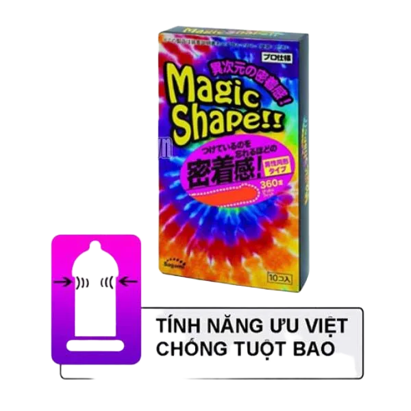 Sagami Magic Shape 3D Ribbed Condom Ultra Thin 49mm