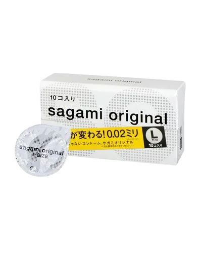 Sagami Original 0.02mm Japan Thin Condoms Size L 10pcs
