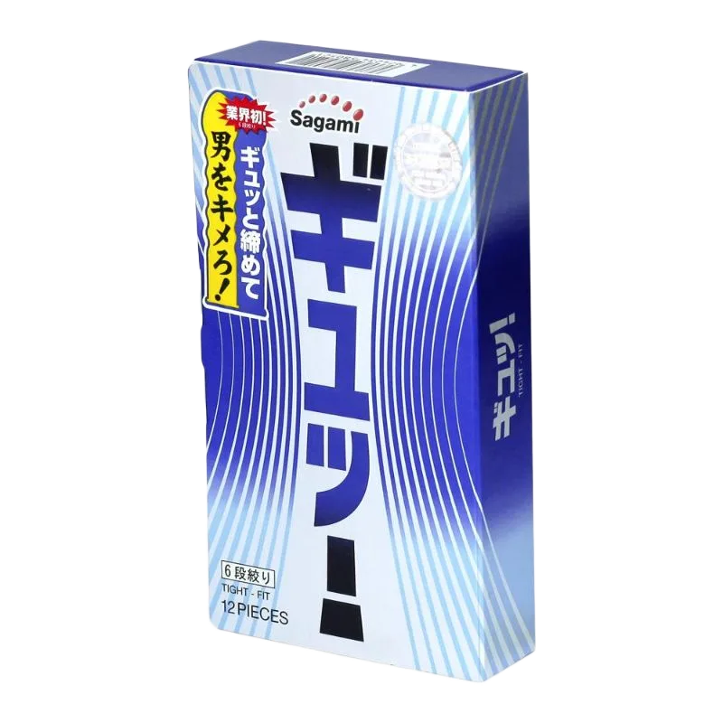 Sagami Tight Fit Ultra Thin 0.03mm Ribbed Condoms Box 12