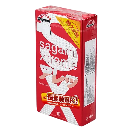 Sagami Xtreme Feel Long 10s Ribbed Ultra Thin Condoms