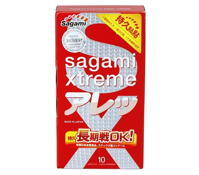 Sagami Xtreme Feel Long Spiked Condoms 10 Pack Boost