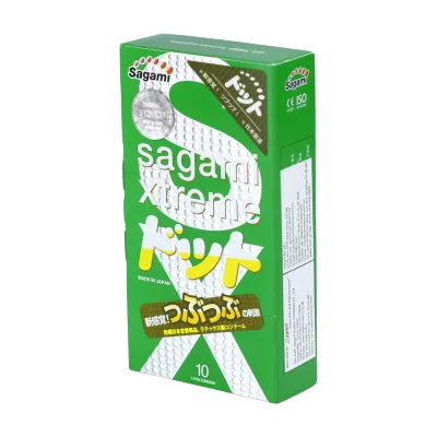 Sagami Xtreme Green Ribbed Ultra-Thin Condom 10pcs