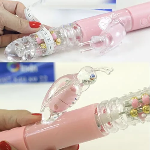 Pink Butterfly multifunctional rotating vibrating dildo — photo 3