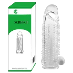 Screech Textured Vibrating Condom Delay Premature Ejaculation Aid