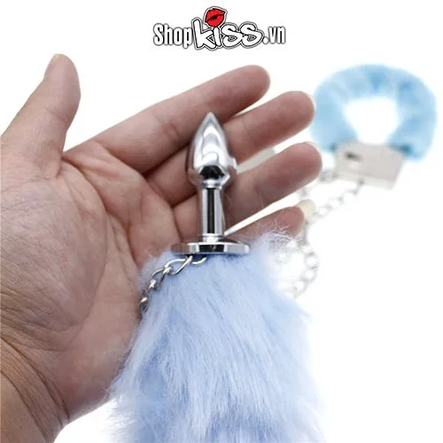 BDSM Handcuffs & Fox Tail Set - Sexy Bondage Play with Chain Included — photo 5