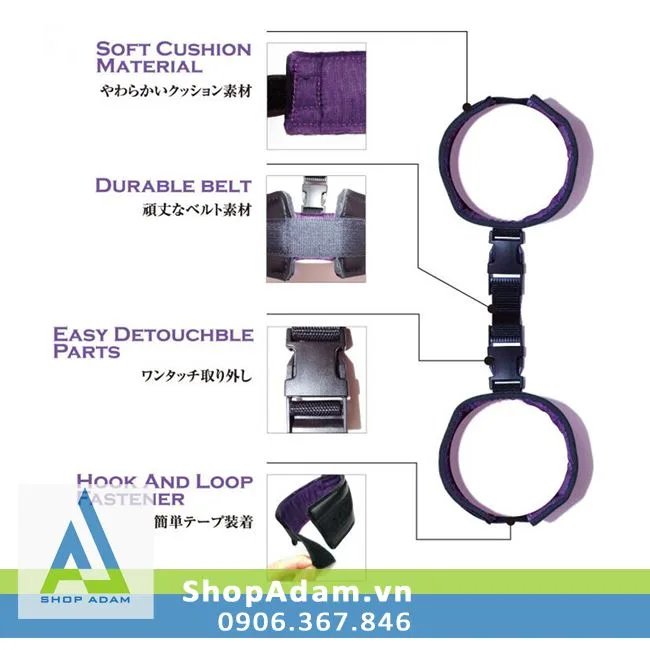 Wild One Japanese BDSM wrist restraints premium set — photo 3
