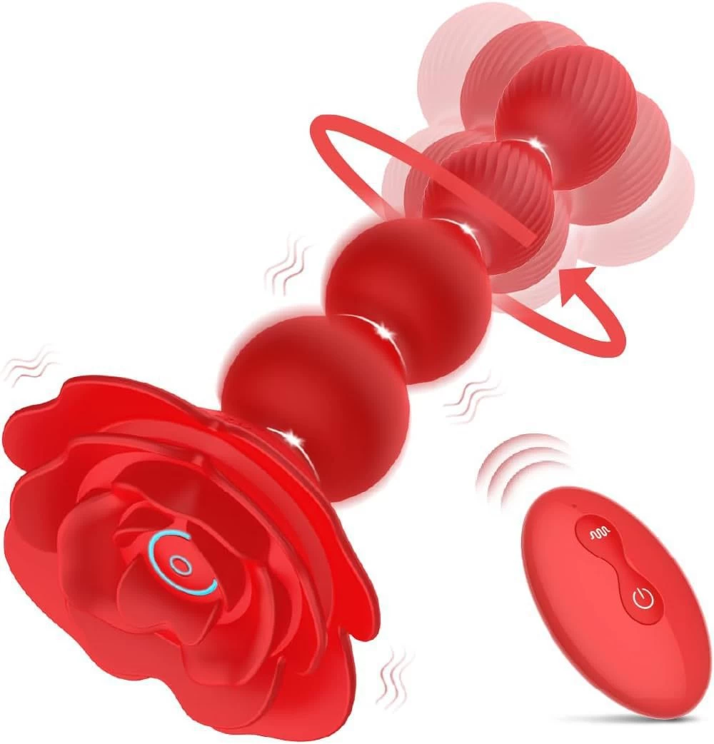 Butt Plug Flower Twisted 10 Modes Remote Vibe Smooth Silicone — photo 2