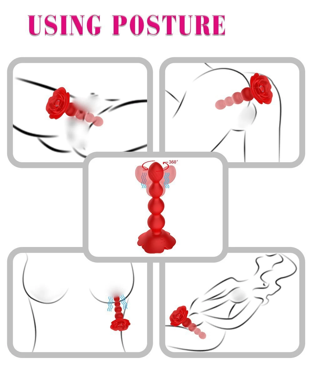 Butt Plug Flower Twisted 10 Modes Remote Vibe Smooth Silicone — photo 7