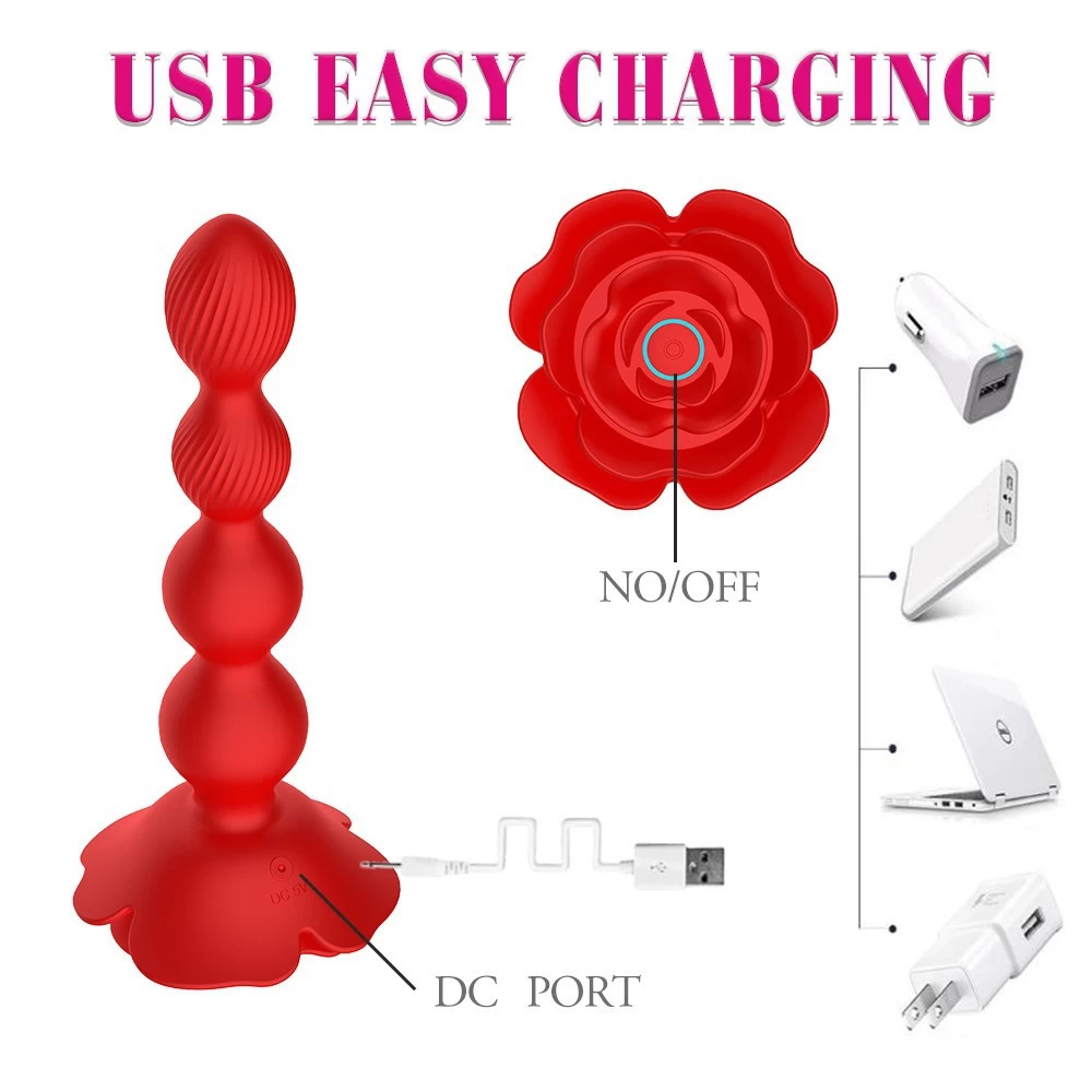 Butt Plug Flower Twisted 10 Modes Remote Vibe Smooth Silicone — photo 3