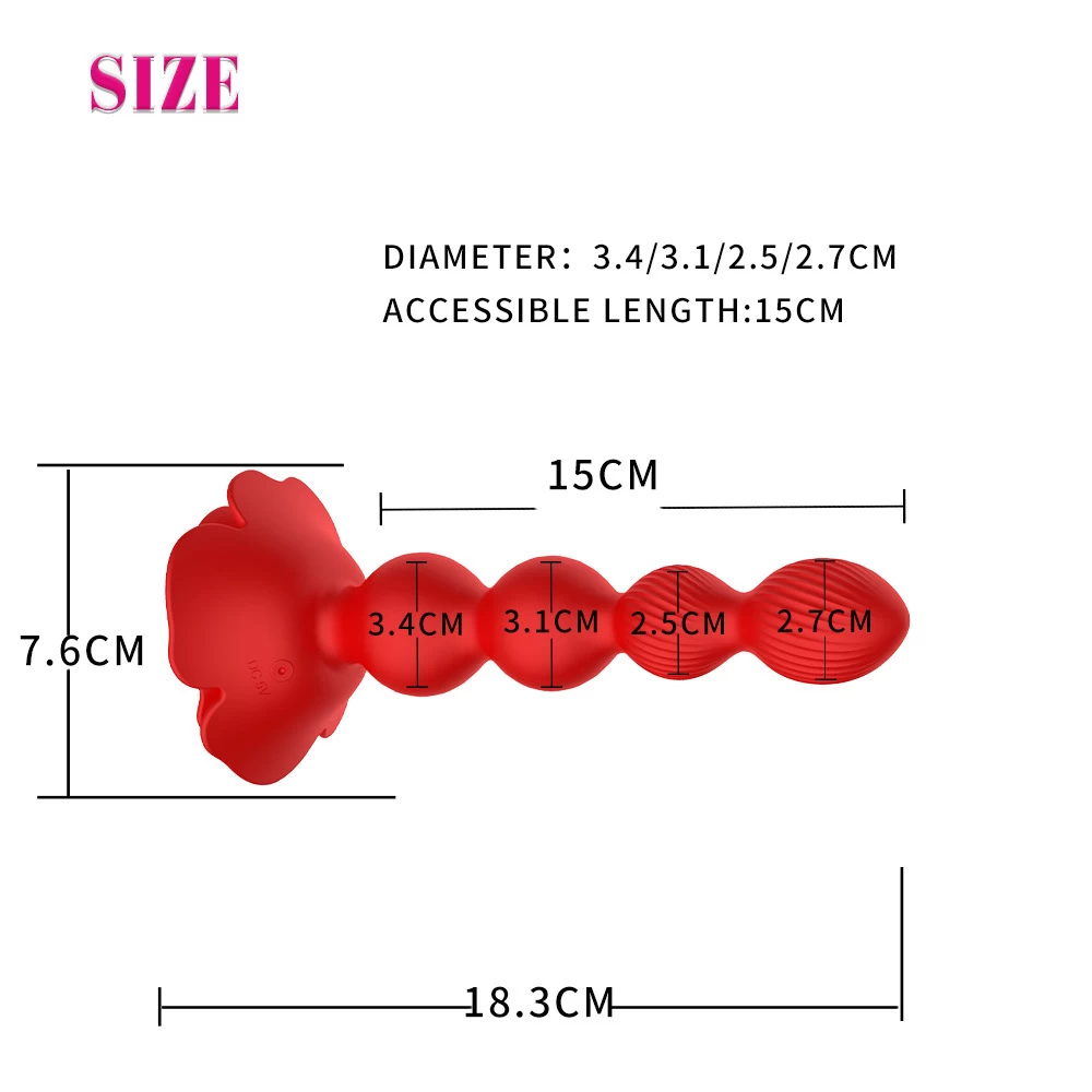 Butt Plug Flower Twisted 10 Modes Remote Vibe Smooth Silicone — photo 5