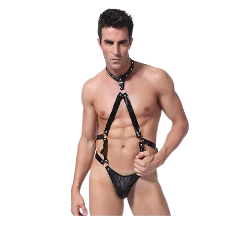 Sexy Black Thong Lingerie Leather Strap Erotic Wear Freesize