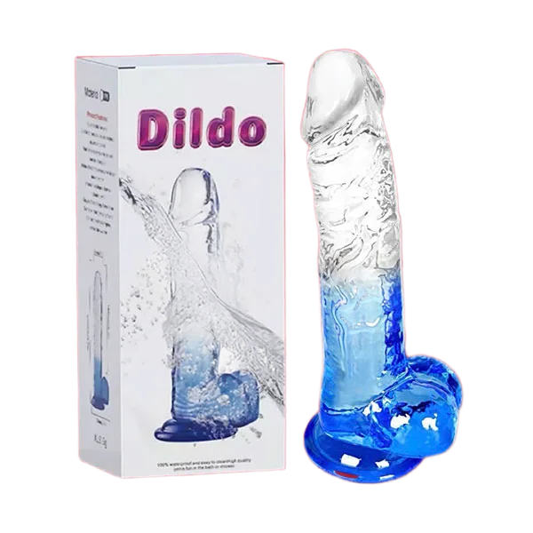 Shaki Transparent Blue Wall Mount Dildo Female Solo Fun