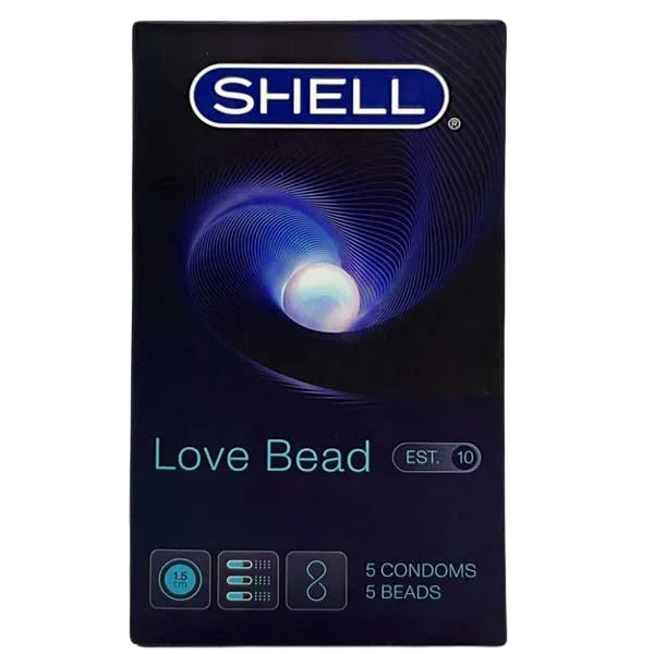 Shell Love Bead Textured Condom Extra 15cm Stimulation