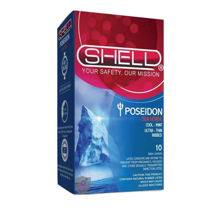Shell Poseidon Condom Enhanced Mint Fresh Textured Protection