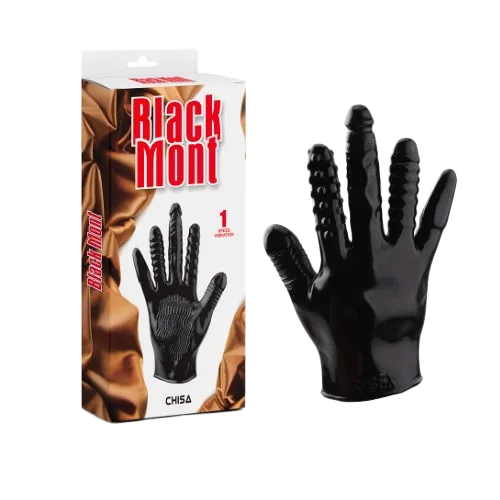 Silicon Textured Stimulating Gloves Chisa Blackmont 5 in 1