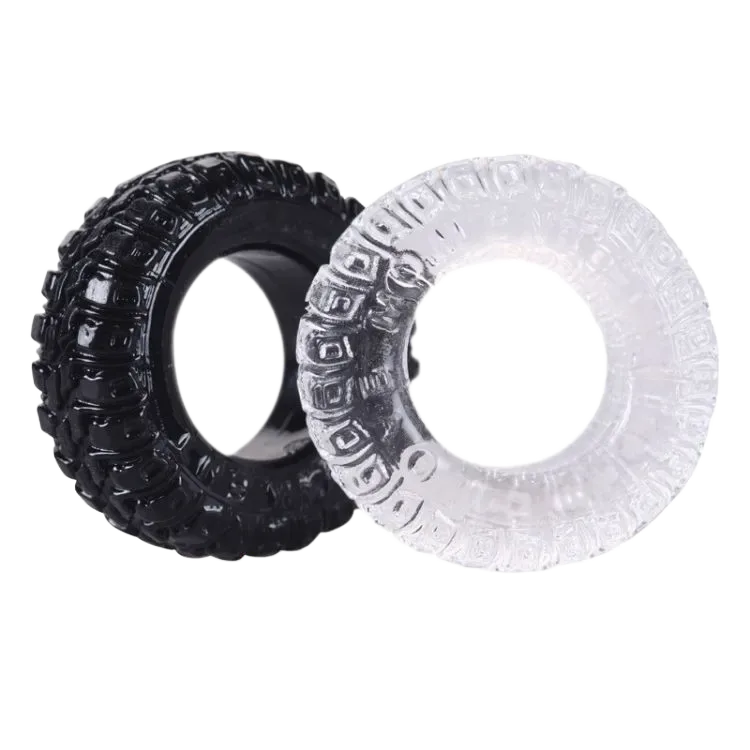 Silicone Black White Penis Ring 2-Pack