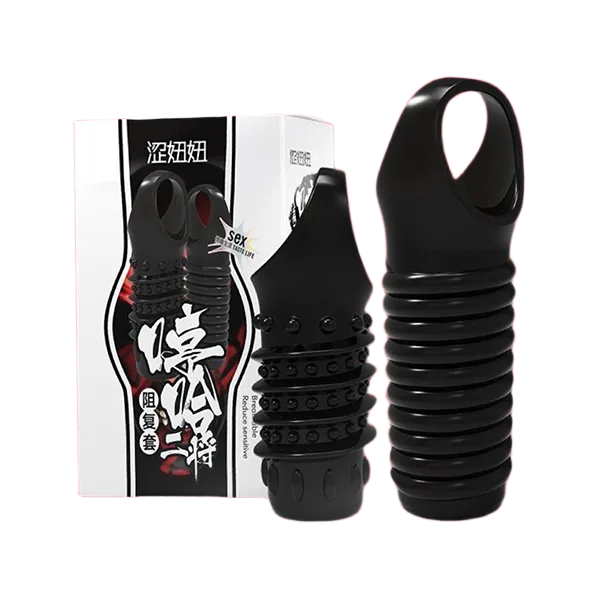 Silicone Double Ring Condom Set Enhances Size Climax Pleasure