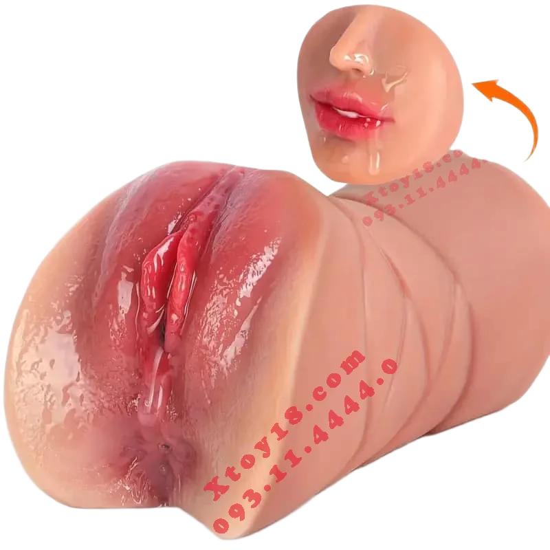 Silicone Dual Masturbation Tool Mouth and Pussy Realistic