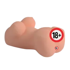 Silicone Handheld Realistic Male Masturbator Double Hole Toy