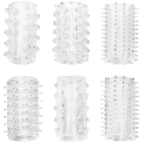 Silicone Mid-Shaft Condom 6-Pack Enhance Size Sensation Quality