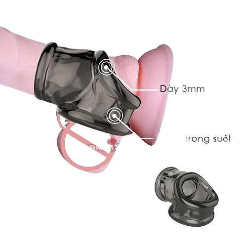 Silicone Penis Lock Enhance Duration Transparent Black