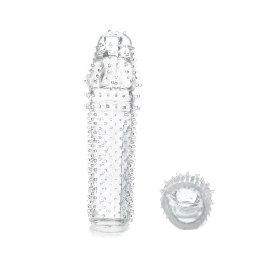 Silicone Rocket Ribbed Penis Sleeve for Enhanced Pleasure