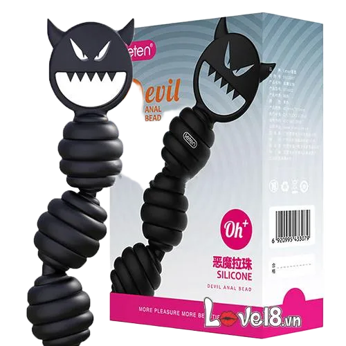 Silicone Spiral Beads Anal Chain Devil Design Butt Plug