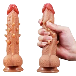 Silicone Textured Female Dildo Wall Mount Wearable
