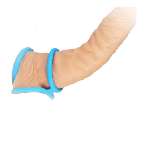 Silicone triple cock rings delay ejaculation enhance pleasure blue