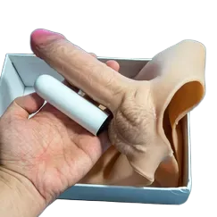 Silicone vibrating integrated underwear dildo male pleasure device discreet
