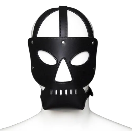 Skull Leather BDSM Mask Men Pain Play Fetish Accessory