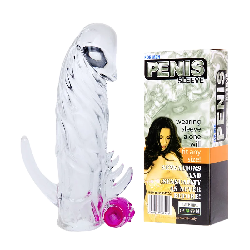 Sleeve Vibrating Penis Extender 13cm Soft Silicone for Longer Play