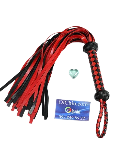 SM Red BDSM Leather Whip Spanking Pain Pleasure Toy