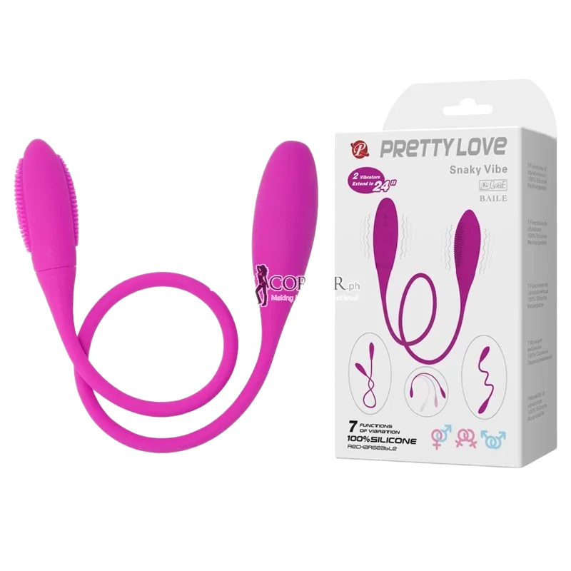 Snaky Vibe Dual Head Silicone Rechargeable Vibrator Premium