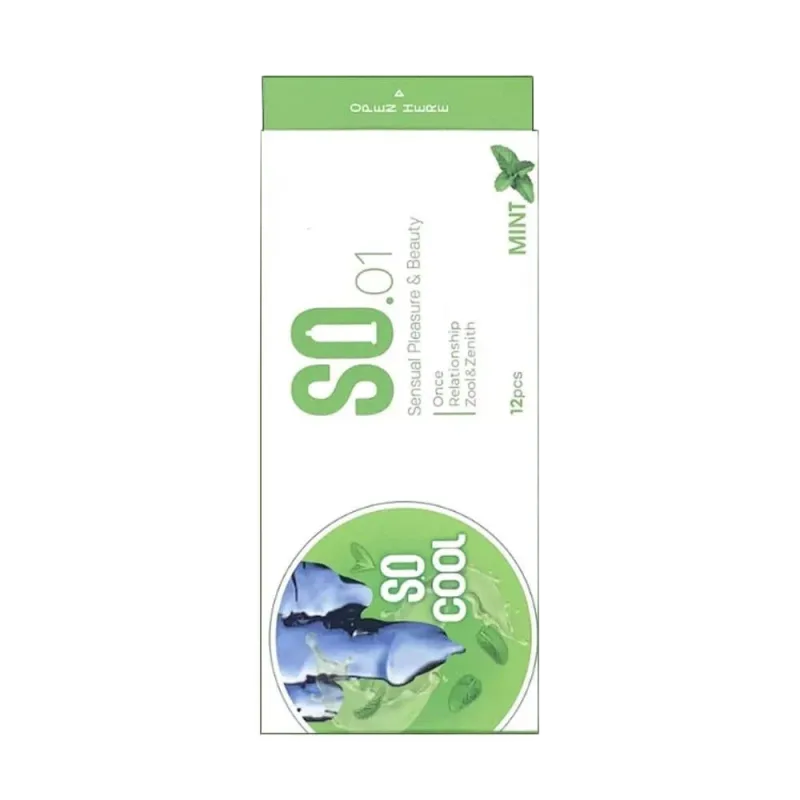 SO Cool Mint Scented Thin Condoms Pack of 12 for Fresh Feeling