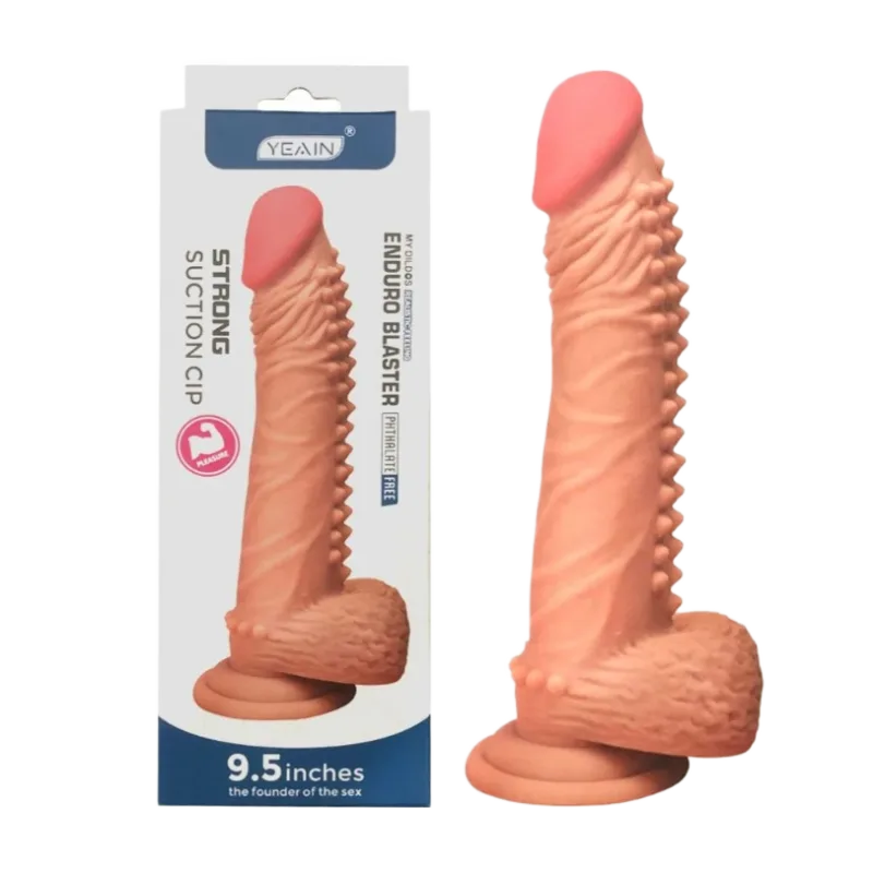 Soft Beaded Wall Mount Dildo 23x4cm TPE G-Spot Massager