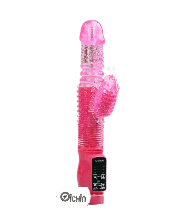 Soft Butterfly Vibrating Rotating Thrusting Dildo for Women
