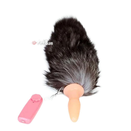 Soft Fox Tail Plug with Vibration Anal Stimulator