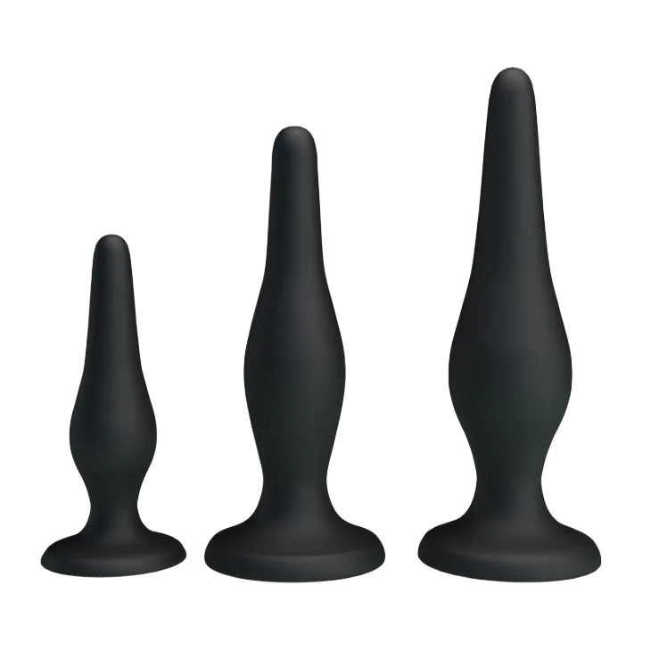 Soft Mini Anal Plug Set 3pcs HM02C Prostate Massage Silicone