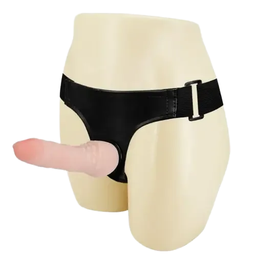 Soft realistic strap-on DC65X textured dual stimulation adjustable harness